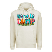 Oatmeal Heather born to camp Premium Hoodie - Zillion Design Studio