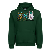 Forest Green peace love white sepherd Urban Hoodie - RanaPortraitStore