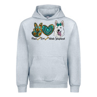 Heather Grey peace love white sepherd Urban Hoodie - RanaPortraitStore