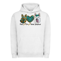 Pigment Lunar Rock peace love white sepherd Urban Hoodie - RanaPortraitStore