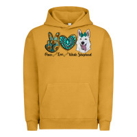Pigment Peanut Butter peace love white sepherd Urban Hoodie - RanaPortraitStore