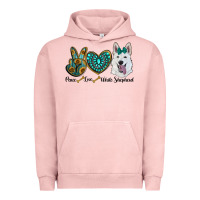 Pigment Salmon peace love white sepherd Urban Hoodie - RanaPortraitStore