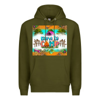 Army Green born to camp Premium Hoodie - Zillion Design Studio