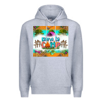 Heather Grey born to camp Premium Hoodie - Zillion Design Studio