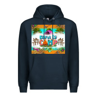Navy born to camp Premium Hoodie - Zillion Design Studio