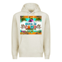 Oatmeal Heather born to camp Premium Hoodie - Zillion Design Studio