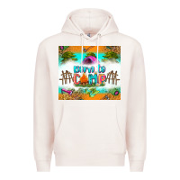 Pale Pink born to camp Premium Hoodie - Zillion Design Studio