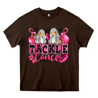 Chocolate Brown tackle cancer with ghosts playing football Heavy Core Tee - LillyAllenDesigns
