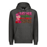 Charcoal Heather mother hustler wt a side of coffee Premium Hoodie - texasbilliewilder