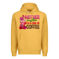 Mustard mother hustler wt a side of coffee Premium Hoodie - texasbilliewilder
