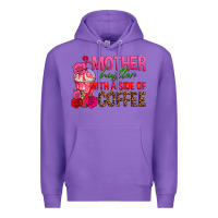 Purple mother hustler wt a side of coffee Premium Hoodie - texasbilliewilder