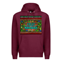 Burgundy feliz navidad Premium Hoodie - RanaPortraitStore