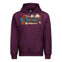 Mauve Wine sister baseball Urban Hoodie - Zillion Design Studio