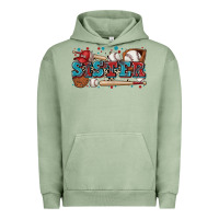 Pigment Oil Green sister baseball Urban Hoodie - Zillion Design Studio