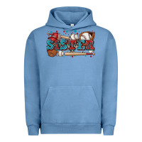 Pigment Pebble Blue sister baseball Urban Hoodie - Zillion Design Studio
