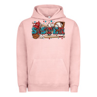Pigment Salmon sister baseball Urban Hoodie - Zillion Design Studio