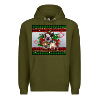 Army Green christmas heifers Premium Hoodie - RanaPortraitStore
