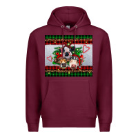 Burgundy christmas heifers Premium Hoodie - RanaPortraitStore