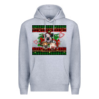 Heather Grey christmas heifers Premium Hoodie - RanaPortraitStore
