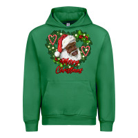 Emerald merry christmas african american santa with wreath Urban Hoodie - RanaPortraitStore