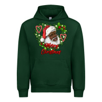 Forest Green merry christmas african american santa with wreath Urban Hoodie - RanaPortraitStore