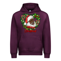 Mauve Wine merry christmas african american santa with wreath Urban Hoodie - RanaPortraitStore
