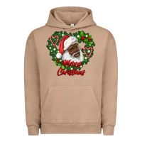Pigment Burro merry christmas african american santa with wreath Urban Hoodie - RanaPortraitStore