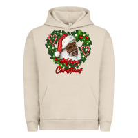 Pigment French Oak merry christmas african american santa with wreath Urban Hoodie - RanaPortraitStore