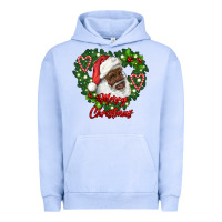 Pigment Grape Ice merry christmas african american santa with wreath Urban Hoodie - RanaPortraitStore