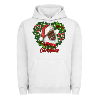 Pigment Lunar Rock merry christmas african american santa with wreath Urban Hoodie - RanaPortraitStore