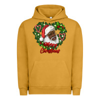Pigment Peanut Butter merry christmas african american santa with wreath Urban Hoodie - RanaPortraitStore
