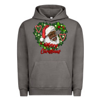 Pigment Tornado merry christmas african american santa with wreath Urban Hoodie - RanaPortraitStore