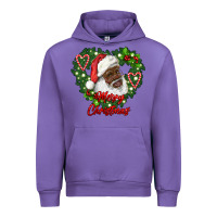 Tulip merry christmas african american santa with wreath Urban Hoodie - RanaPortraitStore