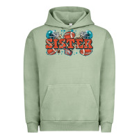 Pigment Oil Green sister American football Urban Hoodie - Zillion Design Studio