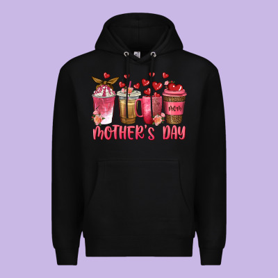 Mothers Day Coffee Cups Premium Hoodie Designed By Texasbilliewilder