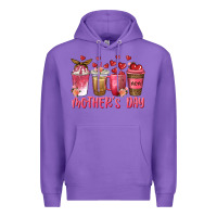Purple mothers day coffee cups Premium Hoodie - texasbilliewilder