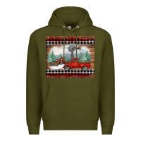 Army Green Christmas farm and truck Premium Hoodie - RanaPortraitStore