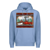 Colony Blue Christmas farm and truck Premium Hoodie - RanaPortraitStore