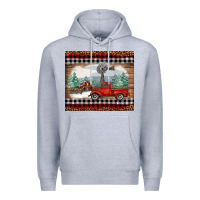 Heather Grey Christmas farm and truck Premium Hoodie - RanaPortraitStore