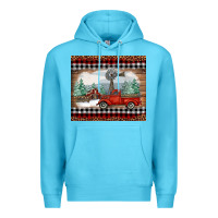 Ocean Blue Christmas farm and truck Premium Hoodie - RanaPortraitStore