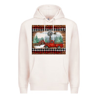 Pale Pink Christmas farm and truck Premium Hoodie - RanaPortraitStore