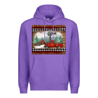 Purple Christmas farm and truck Premium Hoodie - RanaPortraitStore