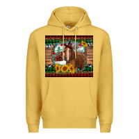 Antique Gold christmas farm and horse Premium Hoodie - RanaPortraitStore