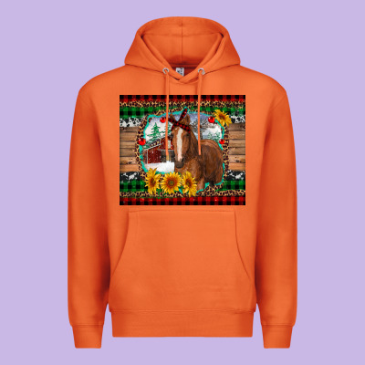 Christmas Farm And Horse Premium Hoodie Designed By Ranaportraitstore