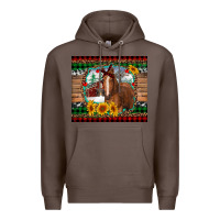 Coffee christmas farm and horse Premium Hoodie - RanaPortraitStore