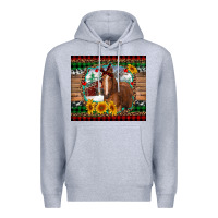 Heather Grey christmas farm and horse Premium Hoodie - RanaPortraitStore