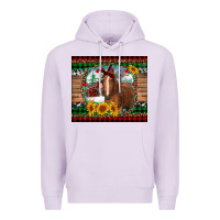 Lilac christmas farm and horse Premium Hoodie - RanaPortraitStore