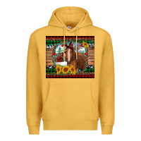 Mustard christmas farm and horse Premium Hoodie - RanaPortraitStore