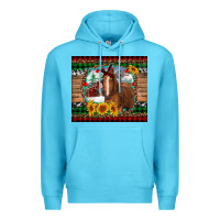 Ocean Blue christmas farm and horse Premium Hoodie - RanaPortraitStore