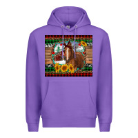 Purple christmas farm and horse Premium Hoodie - RanaPortraitStore